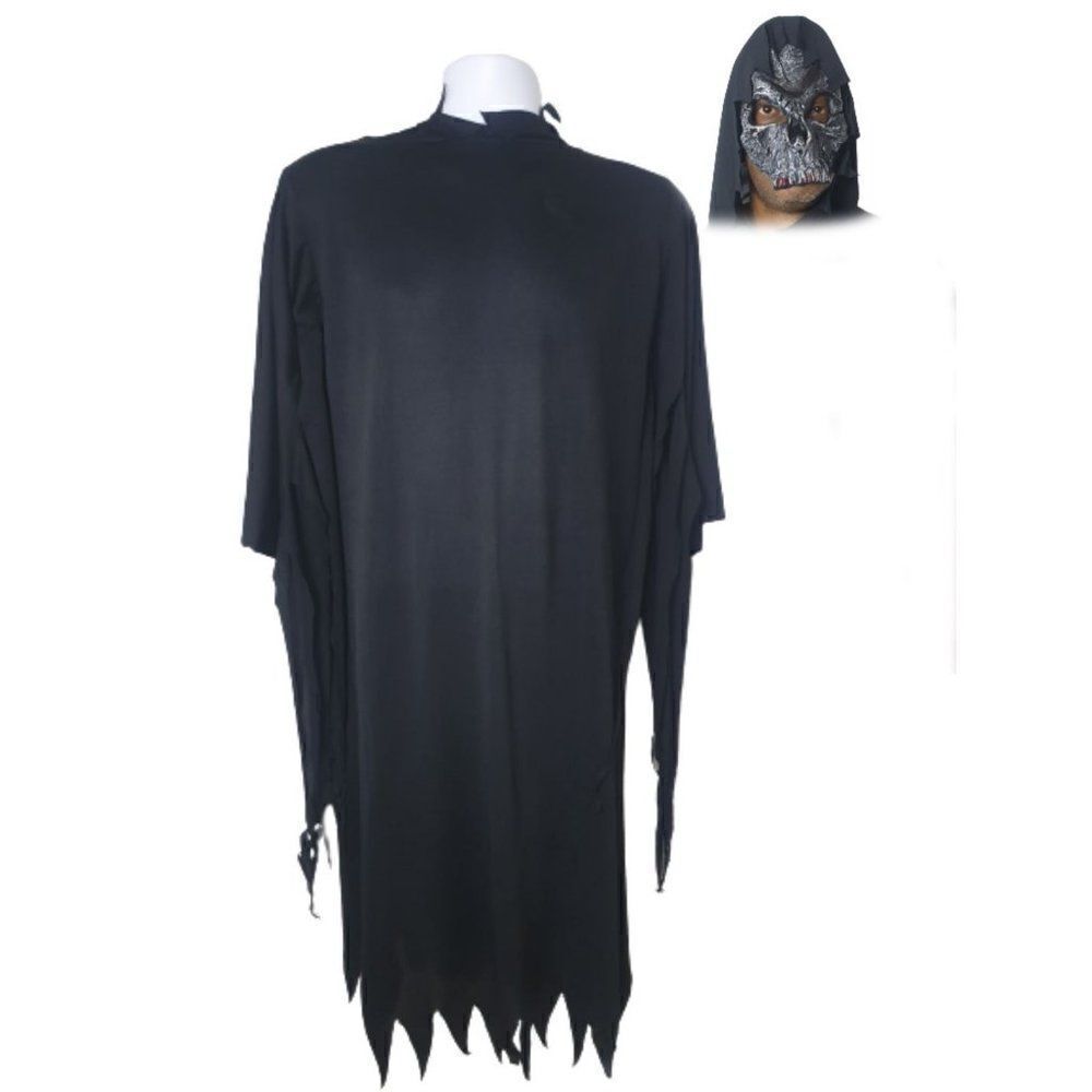 Boys Dark Reaper Costume w/ Hooded Robe Mask Phantom Halloween Costume